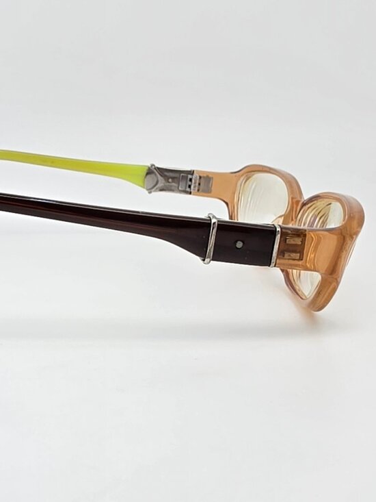 Robert Marc 136-30 Crystal Brown on Lime Green Eyeglasses Frame France 52-14-108 main image 4